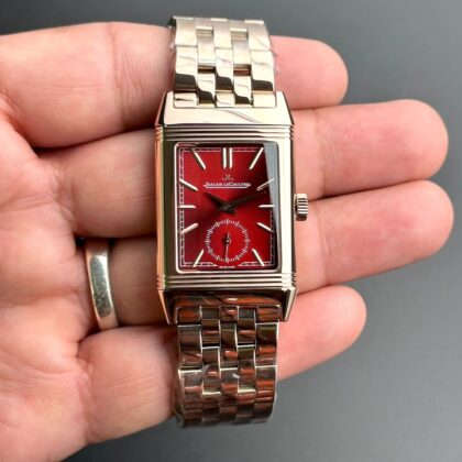 Jaeger LeCoultre Reverso Rose Gold Red Dail Men's Watch
