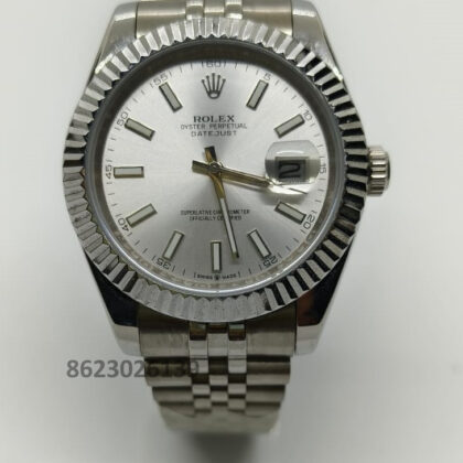Rolex Date-just Automatic Grey Dial Men's Watch